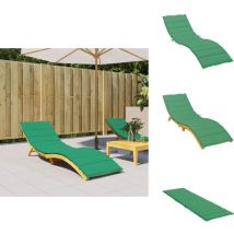 Coussin de chaise longue vert 200x60x3 cm tissu oxford - Coussin De Chaise Longue - Coussin D'extérieur - Coussin Décoratif - Coussin Vert - Coussin
