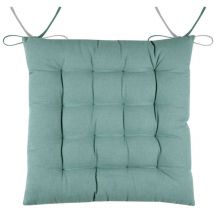 Stof - Coussin de chaise bicolore réversible en coton jade et perle