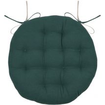 Stof - Coussin de chaise ronde réversible Cobalt et Lin