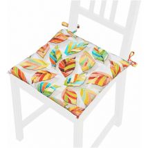 Coussin de Chaise Universel Avec Lacets Feuilles Colorées Lavable