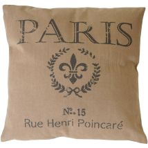 Coussin de décoration, Paris, coussin avec bourrage, marron, 45x45cm