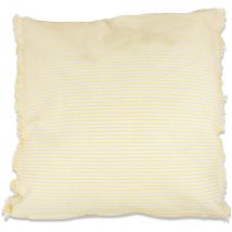 Coussin de décoration jaune clair à franges