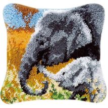 Coussin de dessin animé brodé en forme d'éléphant
