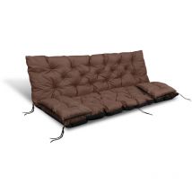 Coussin de jardin 100x60x50 cm + 2 coussins pour balancelle, imperméable, marron