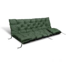 Coussin de jardin 100x60x50 cm + 2 coussins pour balancelle, imperméable vert