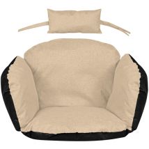 Coussin de jardin 112x113 cm pour fauteuil suspendu, nid de cigogne, imperméable, beige