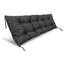 Coussin de jardin 120x40 cm imperméable pour banc de palette, noir