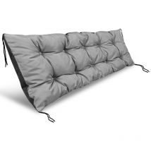 Coussin de jardin 120x50 cm pour banc, balançoire, palettes, imperméable, gris