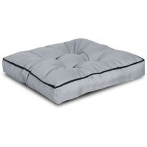 Coussin de jardin, côté haut, avec passepoil, 50x50 cm, gris foncé
