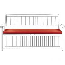 Beliani - Coussin de Jardin Plat pour Banc 148 x 45 cm en Polyester Rouge avec Attaches Sovana