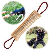 Coussin de morsure pour chien en jute, jouet à mordre pour chien, jouet à tirer pour chien, jouet durable pour mordre le chien