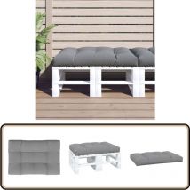 Coussin de palette 120x80x12 cm gris tissu - Coussin Exterieur - Coussin Patio - Coussin Jardin - Coussin Design - Coussin Gris