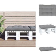 Coussin de palette 120x80x12 cm gris tissu - Coussin Exterieur - Coussin Patio - Coussin Jardin - Coussin Design - Coussin Gris