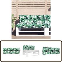 Coussin de palette à motif de feuilles 120x40x12 cm Tissu - Coussin Exterieur - Coussin Jardin - Coussin Terrasse - Coussin Design - Coussin Motifs