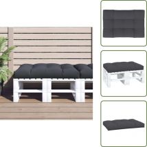 Coussin de palette anthracite 120x80x12 cm tissu - Coussin Exterieur - Coussin Patio - Coussin Jardin - Coussin Design - Coussin Confortable