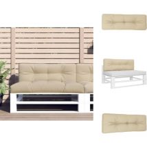 Coussin de palette beige 120x40x12 cm tissu - Coussin Exterieur - Coussin Terrasse - Coussin Jardin - Coussin Design - Coussin Beige