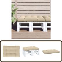 Coussin de palette beige 120x80x12 cm tissu - Coussin De Patio - Coussin Exterieur - Coussin Décoratif - Coussin Beige - Coussin Confortable
