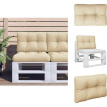 Coussin de palette beige 50x40x12 cm tissu - Coussin Exterieur - Coussin Jardin - Coussin Terrasse - Coussin Design - Coussin Beige