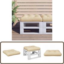 Coussin de palette beige 58x58x10 cm tissu - Coussin Exterieur - Coussin Patio - Coussin Jardin - Coussin Décoratif - Coussin Beige
