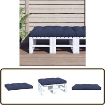 Coussin de palette bleu marine 120x80x12 cm tissu - Coussin Exterieur - Coussin Patio - Coussin Jardin - Coussin Bleu - Coussin Design
