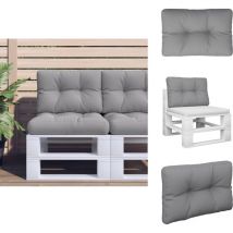 Coussin de palette gris 50x40x12 cm tissu - Coussin Exterieur - Coussin Jardin - Coussin Terrasse - Coussin Design - Coussin Gris