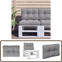 Coussin de palette gris 60x40x12 cm tissu - Coussin Exterieur - Coussin Jardin - Coussin Terrasse - Coussin Design - Coussin Gris