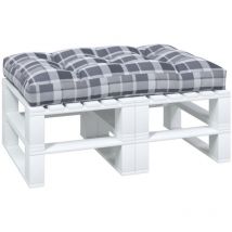 Inlife Coussin de palette Modèle à carreaux gris 120x80x10 cm