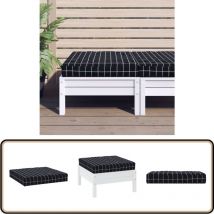 Coussin de palette motif à carreaux noir 60x60x8 cm - Coussin Exterieur - Coussin Patio - Coussin Design - Coussin Carreau Noir - Coussin Confortable