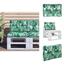 Coussin de palette motif de feuilles 50x40x12 cm tissu - Coussin Exterieur - Coussin Jardin - Coussin Terrasse - Coussin Design - Coussin Motifs