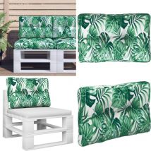 Coussin de palette motif de feuilles 60x40x12 cm tissu - Coussin Exterieur - Coussin Jardin - Coussin Terrasse - Coussin Design - Coussin Motifs