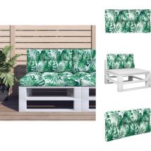 Coussin de palette motif de feuilles 80x40x12 cm tissu - Coussin Exterieur - Coussin Jardin - Coussin Terrasse - Coussin Design - Coussin Motifs