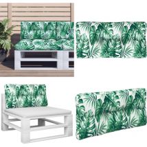 Coussin de palette motif de feuilles 80x40x12 cm tissu - Coussin Exterieur - Coussin Jardin - Coussin Terrasse - Coussin Design - Coussin Motifs