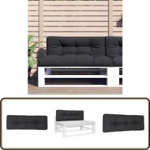 Coussin de palette noir 120x40x12 cm tissu - Coussin Exterieur - Coussin Jardin - Coussin Terrasse - Coussin Design - Coussin Confortables