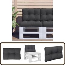 Coussin de palette noir 50x40x12 cm tissu - Coussin Exterieur - Coussin Jardin - Coussin Terrasse - Coussin Design - Coussin Confortable