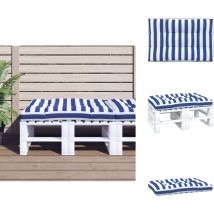 Coussin de palette rayures bleues et blanches 120x80x12cm tissu - Coussin Exterieur - Coussin Patio - Coussin Jardin - Coussin Design - Coussin