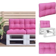 Coussin de palette Rose 50x40x12 cm tissu - Coussin Exterieur - Coussin Patio - Coussin Chaise Longue - Coussin Décoratif - Coussin Rose
