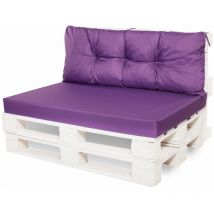 Setgarden - Coussin de palettes, Jeu de coussins de jardin 120x50 et Dossier 120x40cm Violet / coussin de palettes pas cher extérieures