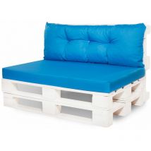 Setgarden - Coussin de palettes, Jeu de coussins de jardin 120x80 et Dossier 120x40cm Bleu / coussin de palettes pas cher extérieures