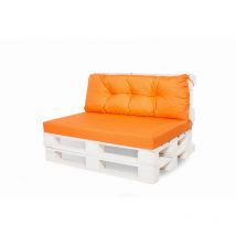 Setgarden - Coussin de palettes, Jeu de coussins de jardin 120x80 et Dossier 120x50cm Orange / Coussin pour palettes europe extérieures