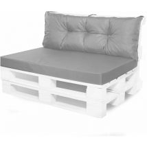 Setgarden - Coussin de palettes, Jeu de coussins de jardin 120x80 et Dossier 120x50cm Gris / Coussin pour palettes europe extérieures