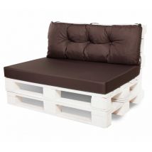 Setgarden - Coussin de palettes, Jeu de coussins de jardin 120x80 et Dossier 120x50cm Marron / Coussin pour palettes europe extérieures