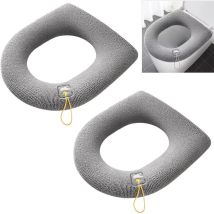 Zolginah Coussin De Siège De Toilette 2 Pièces Couverture De Siège De Toilette Siège De Toilette En Tissu Chaud Lavables Avec Boucle De Suspension 