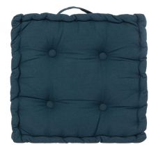 Coussin de sol 40 x 40 cm Horizon uni bleu