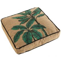 Coussin de sol 40x40 cm jute imprimé Balinesia