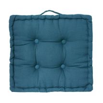 Coussin de Sol 'Dorian' 40x40cm Bleu Canard