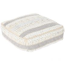 Dkd Home Decor - Coussin de floor white grey square boho 60 x 60 x 25 cm