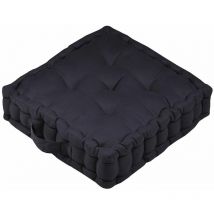 Coussin de sol en satin de coton - oxford - Carbone