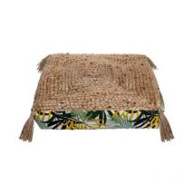 Coussin de Sol Jute 'Tropic' 38x38cm Multicolore