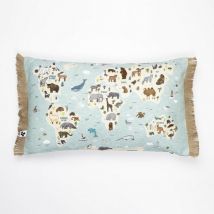Coussin déco déhoussable réversible gamme 'Minots' 100% Coton - Map