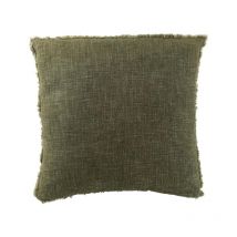Coussin Déco 'Effiloché' 45x45cm Vert